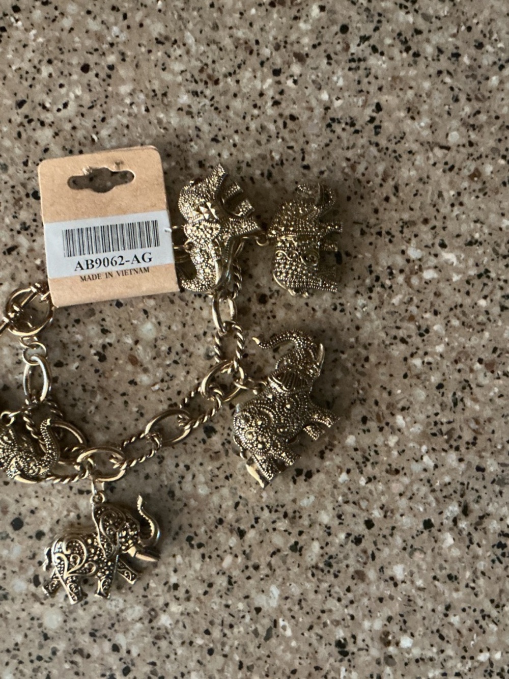 New Vintage Brushed Gold Elephant Bracelet - Picture 4 of 4
